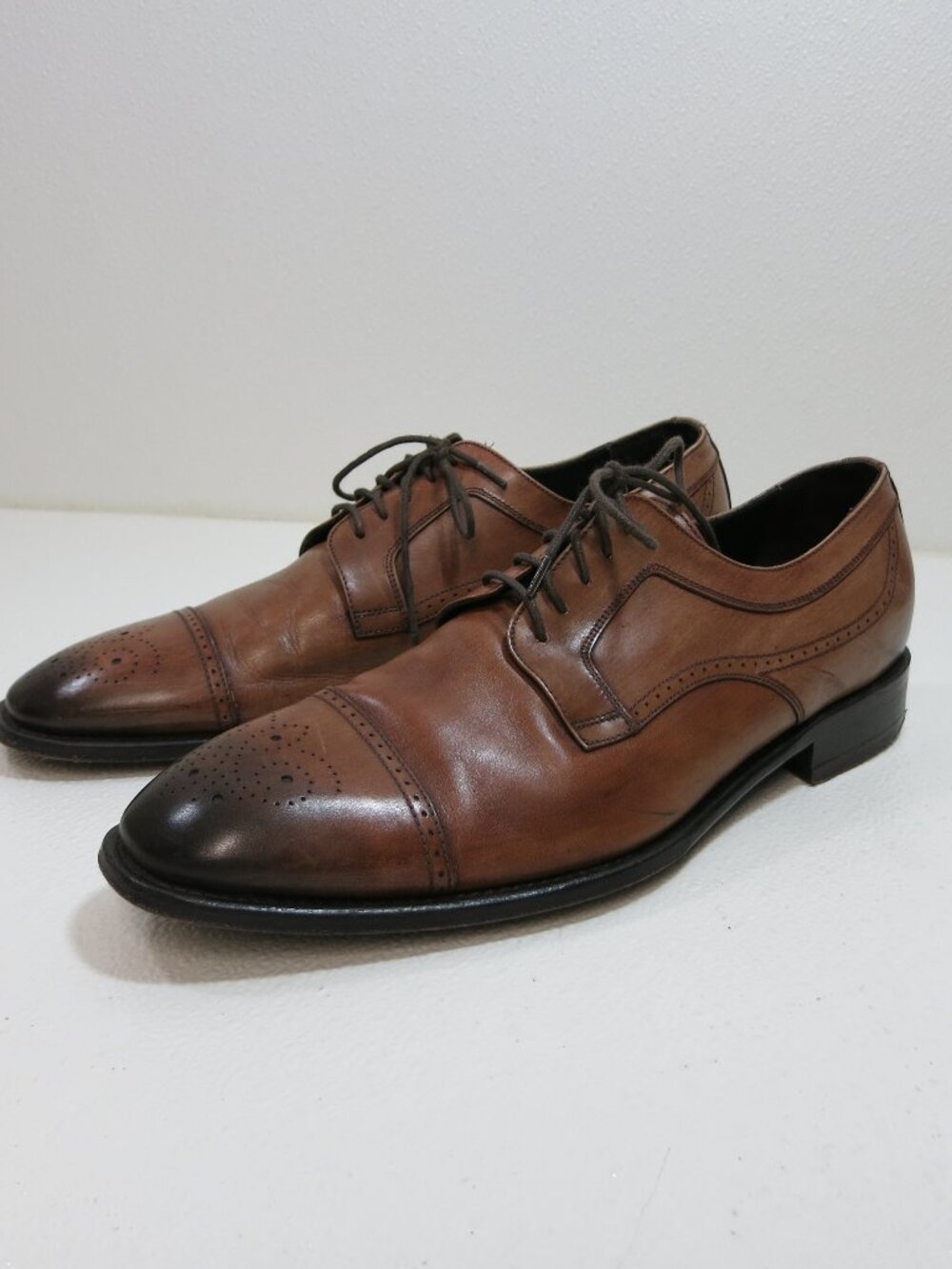 Johnston & Murphy Cap Toe Leather Dress Fashion Oxford Footwear Shoes 12 M